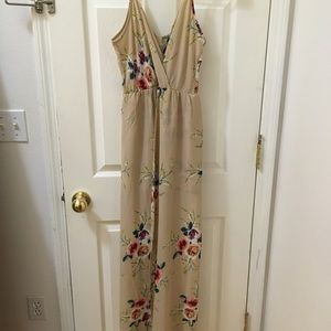 Split leg floral maxi romper